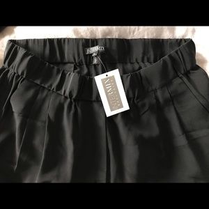 INTERMIX Long Black Silk Dress Shorts